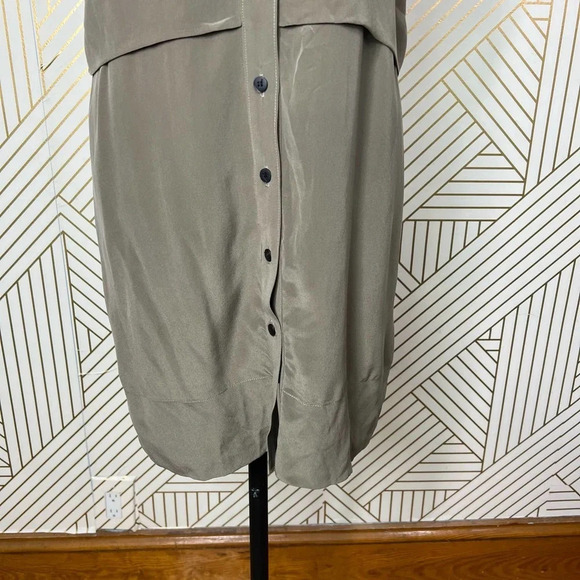 Kain Label Tan‎ Beige Silk Short Sleeve Shirtdress Size US 8 - Picture 5 of 12